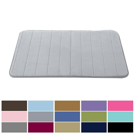 PiccoCasa Kitchen Rugs Soft Memory Foam Bath Mat Non Slip Kitchen Mat, Silver Gray 32" x 20"