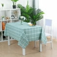 thumbnail image 1 of PiccoCasa Kitchen Tablecloths Plaid Pattern PVC Table Cloth 54"x79" Teal Color, 1 of 7