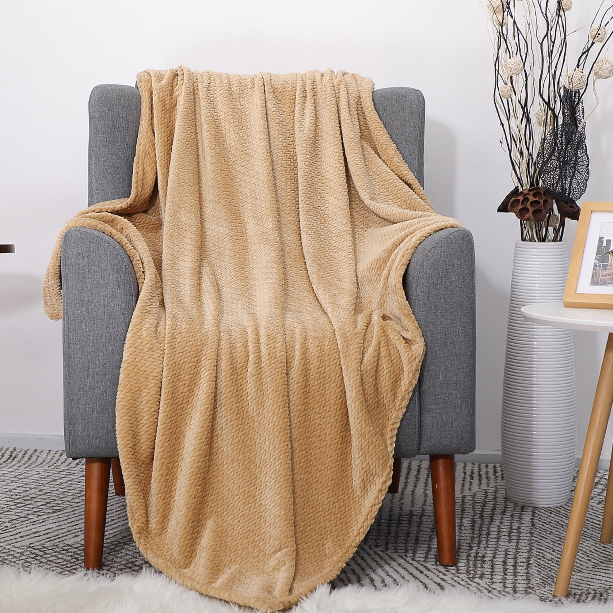 PiccoCasa Luxury Decorative Flannel Fleece Blanket Soft Sofa Throw ...