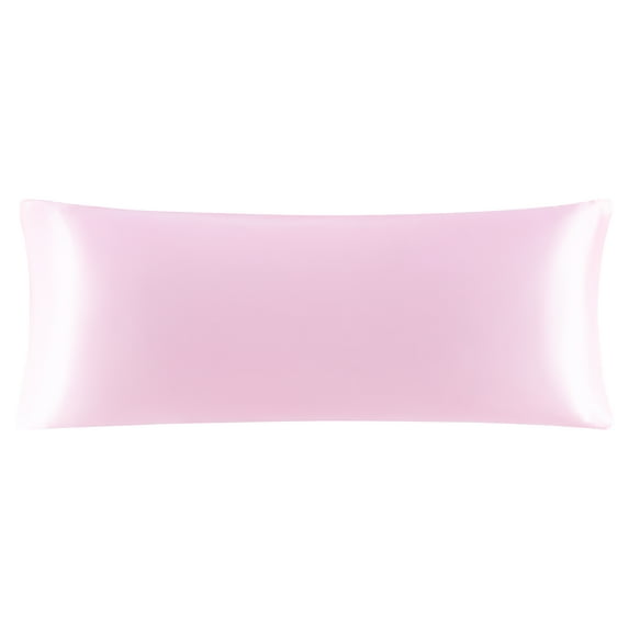 PiccoCasa Luxury Satin Body Pillowcase Silky Long Pillowcase 20" x 54" Pink