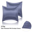 thumbnail image 1 of PiccoCasa Luxury Satin Pillowcases Set of 2, European(26"x 26") Slate Gray, 1 of 6