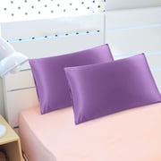 PiccoCasa Luxury Satin Pillowcases Silky Pillow Cover Set of 2, Non-Standard Purple