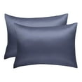 thumbnail image 1 of PiccoCasa Luxury Satin Pillowcases Silky Pillow Cover Set of 2, Non-Standard Slate Gray, 1 of 7