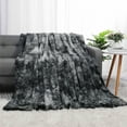 thumbnail image 1 of PiccoCasa Luxury Shaggy Faux Fur Throw Blanket for Sofa Couch, Black 60"x78", 1 of 8