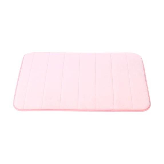 PiccoCasa Memory Foam Absorbent Bath Floor Non-Slip Mat Rug Shower Carpet, Pink, 32"x 20"