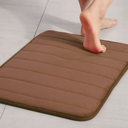 PiccoCasa Memory Foam Bath Mat Thin Absorbent Bath Rug Mat for Bathroom, Coffee Color 24" x 16" price history and forecast - PiccoCasa