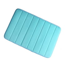 PiccoCasa Memory Foam Bath Mat Absorbent Bathroom Rugs, 24" x 16" Blue