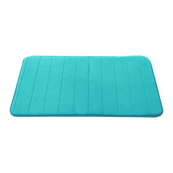 PiccoCasa Memory Foam Bath Rug Non-Slip Kitchen Mat, Turquoise Blue, 32"x20"