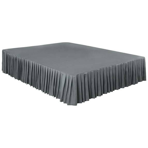 PiccoCasa Microfiber Bed Dust Ruffle Bed Skirt 3 Sided Coverage, Full Gray
