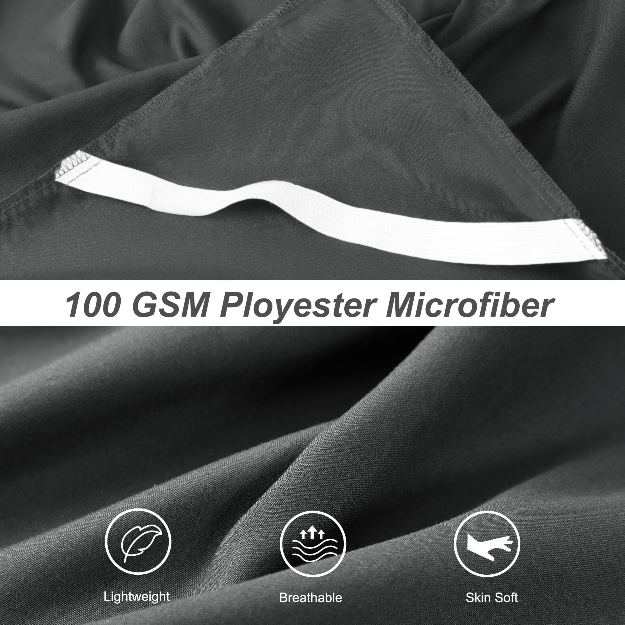PiccoCasa Microfiber Bed Skirt 16" Drop Pleated Tailored Styling Ruffled, Full Dark Gray