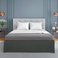 thumbnail image 1 of PiccoCasa Microfiber Bed Skirt 16" Drop Pleated Tailored Styling Ruffled, Queen Dark Gray, 1 of 8