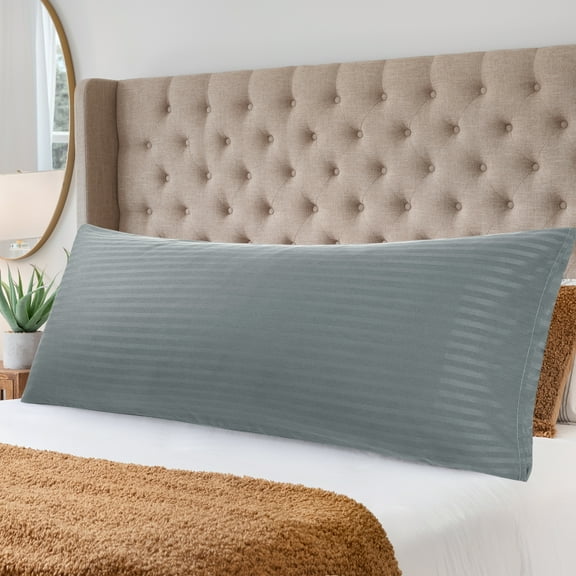 PiccoCasa Microfiber Body Striped Pillowcase 20x48 inch Soft Durable Dark Gray