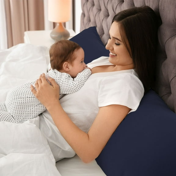 PiccoCasa Microfiber Pillowcase Zipper Closure, 1 Pack King Navy Blue