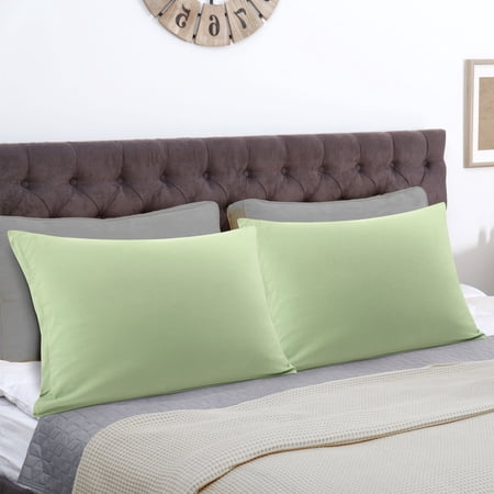 REGALWOVEN Microfiber Pillowcases Pair with Zipper Closure Non-Standard Sage