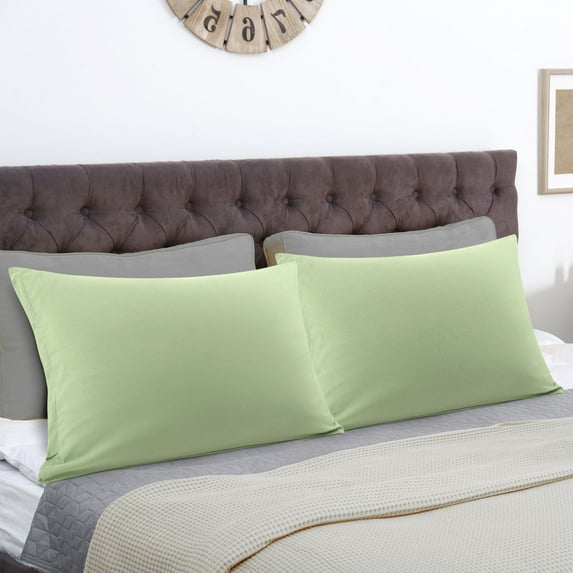 PiccoCasa Microfiber Pillowcases Pair with Zipper Closure Non-Standard Sage