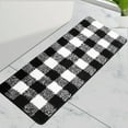 thumbnail image 1 of REGALWOVEN Microfiber Plaid Bathroom Rugs, Extra Soft Fluffy Absorbent Bath Rug Black & White 17"x47", 1 of 8