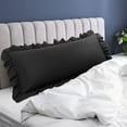 thumbnail image 1 of PiccoCasa Microfiber Ruffle Body Pillowcases with Envelope Black 20"x48", 1 of 7