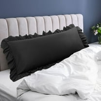 PiccoCasa Microfiber Ruffle Body Pillowcases with Envelope Black 20"x48"