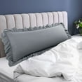 thumbnail image 1 of PiccoCasa Microfiber Ruffle Body Pillowcases with Envelope Dark Gray 20"x54", 1 of 7