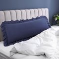 thumbnail image 1 of PiccoCasa Microfiber Ruffle Body Pillowcases with Envelope Navy Blue 20"x48", 1 of 7