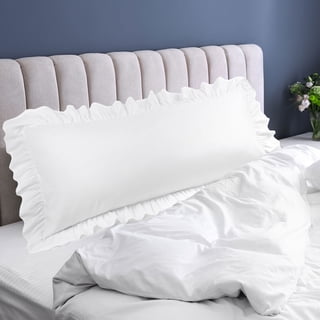 PiccoCasa Microfiber Ruffle Body Pillowcases with Envelope White 20"x48"