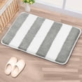 thumbnail image 1 of PiccoCasa Microfiber Striped Bathroom Rugs Non Slip Gray&White 17"x24", 1 of 7