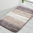 thumbnail image 1 of PiccoCasa Microfiber Striped Bathroom Rugs Non Slip Soft Khaki 16"x24", 1 of 7