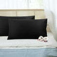 thumbnail image 1 of PiccoCasa Pillowcase Set of 2, Soft Cotton with Zipper Black King 20"x36", 1 of 7