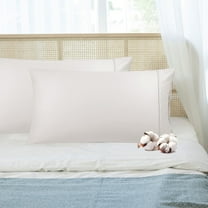 PiccoCasa Pillowcase Set of 2, Soft Cotton with Zipper Isabelline Standard 20"x26"