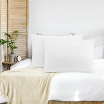 PiccoCasa Pillowcases 2Pcs, Viscose from Bamboo with Zipper White King