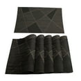 thumbnail image 1 of PiccoCasa Placemats 4pcs Woven PVC Non-slip Mats for Dining Table Black, 18"x12", 1 of 6