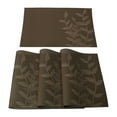 thumbnail image 1 of PiccoCasa Placemats PVC Non-slip Mats Rectangle Leaf Pattern, Coffee Color, 4pcs, 1 of 7