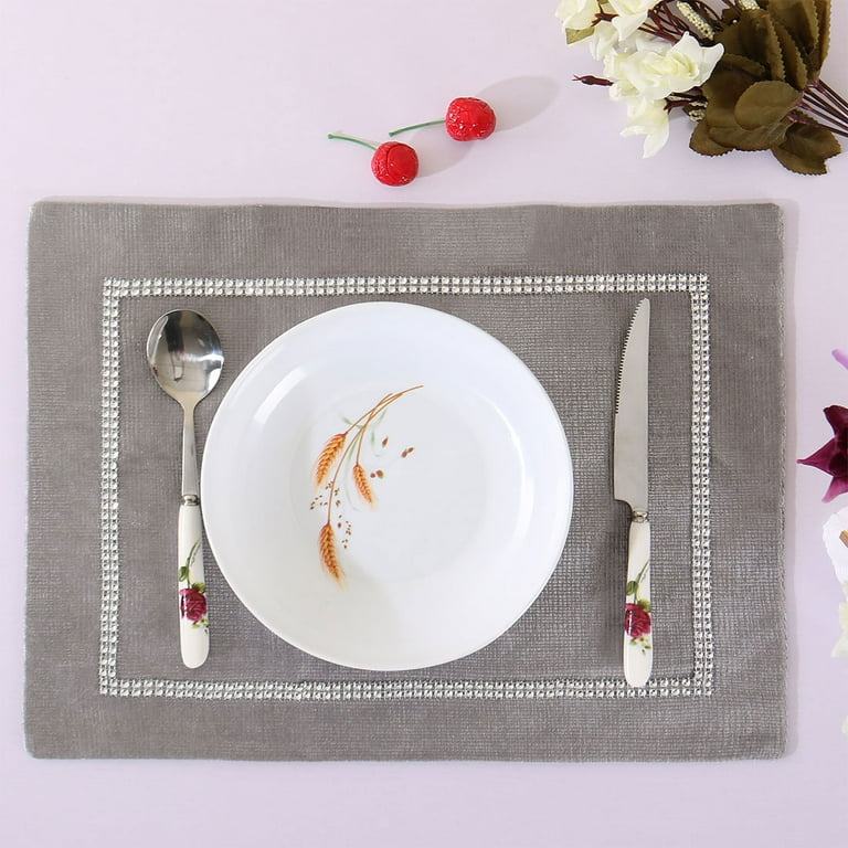 PiccoCasa Placemats for Dining Table with Luxury Diamond 12