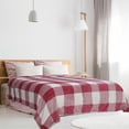 thumbnail image 1 of PiccoCasa Plaid Blanket Fuzzy Plush Blanket for Bed, Pink and White King/90"*102", 1 of 8