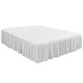thumbnail image 1 of PiccoCasa Pleated Bed Skirts Polyester Solid Dust Ruffle 14 Inch Drop White, Full Size(75-Inch-by-54-Inch), 1 of 6