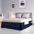 thumbnail image 1 of PiccoCasa Pleated Ruffle Bed Skirts with 14" Drop, Twin Navy Blue, 1 of 8