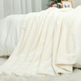 thumbnail image 1 of PiccoCasa Plush Flannel Fleece Blanket Decoration Blankets for Bed or Sofa Cream White 60"x78", 1 of 8
