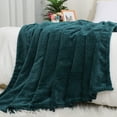 thumbnail image 1 of PiccoCasa Plush Flannel Fleece Blanket Decoration Blankets for Bed or Sofa Dark Green 78"x90", 1 of 6