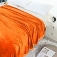 thumbnail image 1 of PiccoCasa Plush Flannel Fleece Throw Twin Full Queen King Bed Blanket Orange 65" x 90", 1 of 8