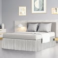 thumbnail image 1 of PiccoCasa Polyester Bed Skirts with 14" Drop Dust Ruffle, Snow White King, 1 of 7