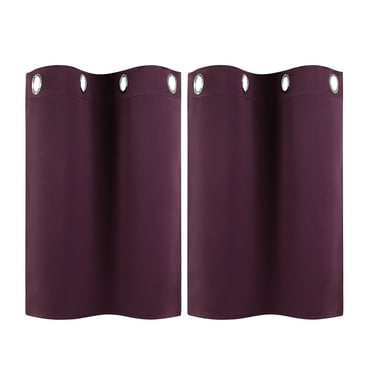 PiccoCasa Polyester Blackout Curtain Panel Set of 2, Burgundy 29 x 18 Inch