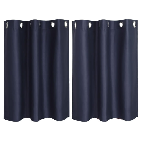 PiccoCasa Polyester Blackout Curtain Panel Set of 2, Navy Blue 42 x 36 Inch