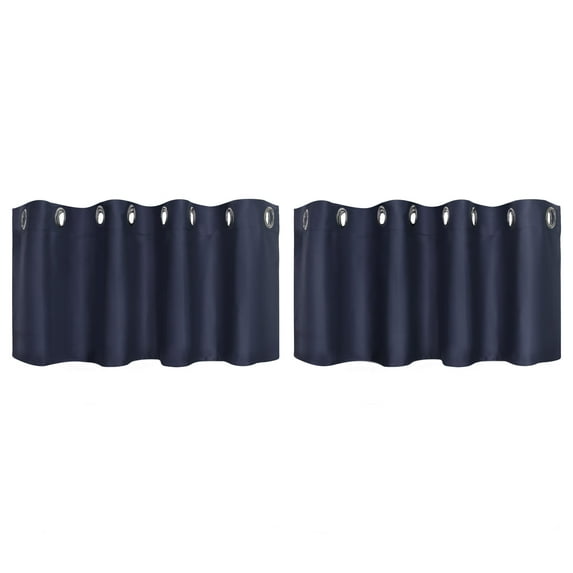 PiccoCasa Polyester Blackout Curtain Panel Set of 2, Navy Blue 52 x 18 Inch