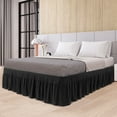 thumbnail image 1 of PiccoCasa Polyester Brushed Bed Skirt with Elastic Dust Ruffles 16" Drop, Full Black, 1 of 8