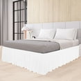 thumbnail image 1 of PiccoCasa Polyester Brushed Bed Skirt with Elastic Dust Ruffles 16" Drop, Full Snow White, 1 of 7