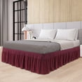 thumbnail image 1 of PiccoCasa Polyester Brushed Bed Skirt with Elastic Dust Ruffles 16" Drop, Queen Burgundy, 1 of 8