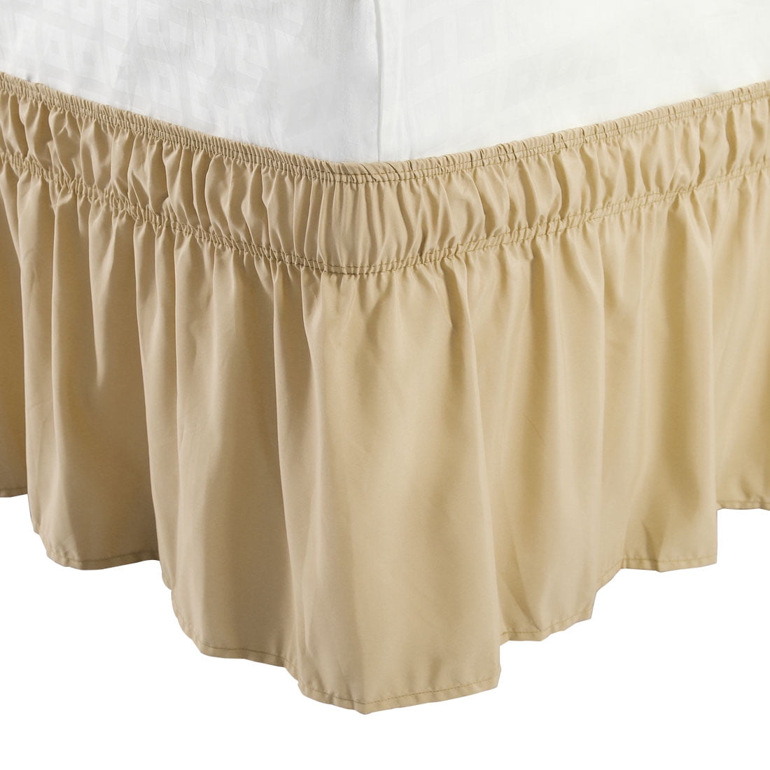 PiccoCasa Polyester Wrap Around Dust Ruffle Bed Skirt 15" Drop for King