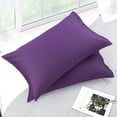 thumbnail image 1 of PiccoCasa Pure Cotton Pillowcases 2 Pcs Soft with Zipper Grape Queen, 1 of 7