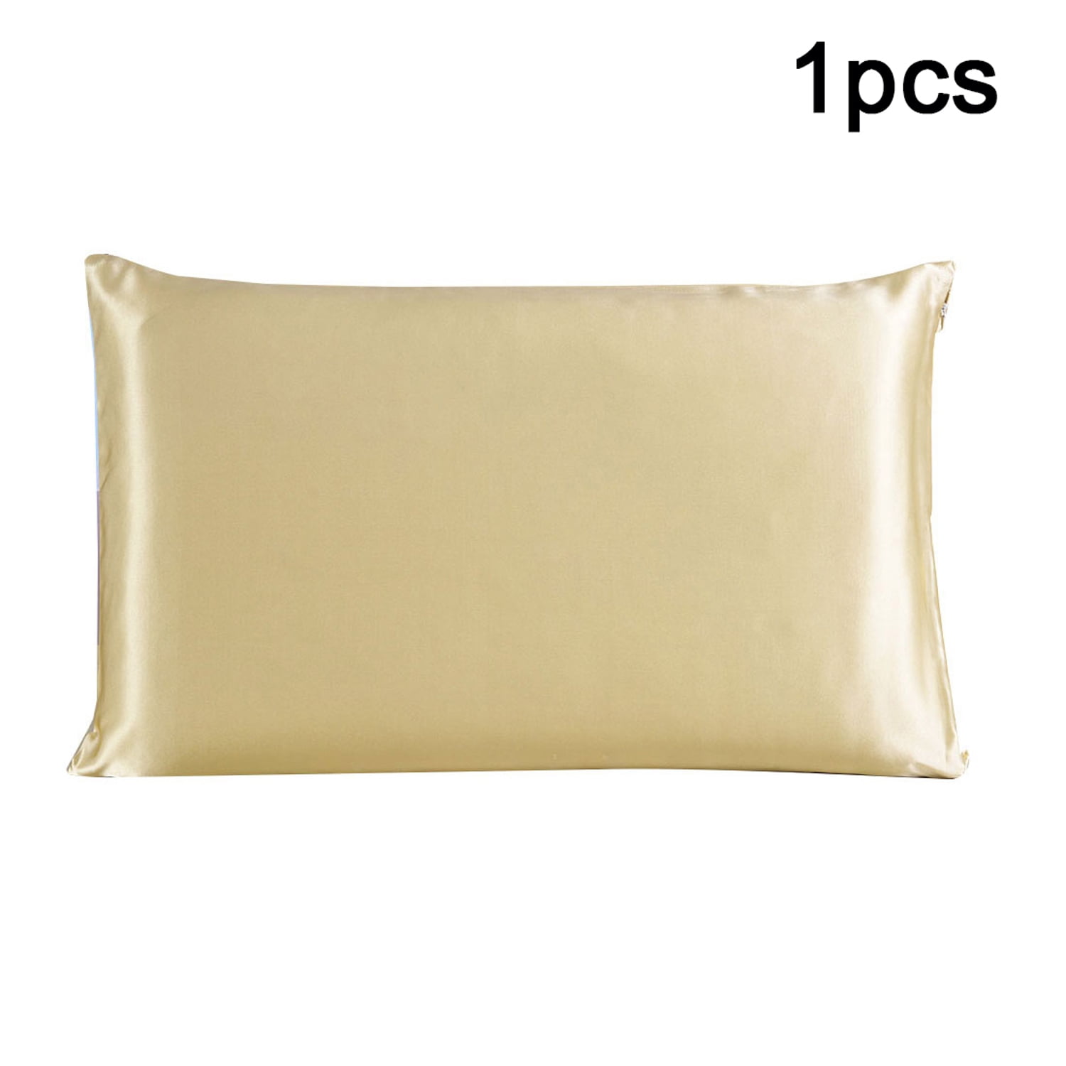 PiccoCasa Pure Silk Pillowcase with Zipper, Queen(20"x30"), Pearl White, 1 Piece