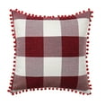 thumbnail image 1 of PiccoCasa Retor Checked Plaid Throw Pillow Covers Burgundy Beige Red Polyester 1, 1 of 8